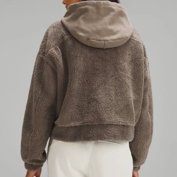 Lululemon Textured Fleece Embroidered Logo Hoodie - Size 14 - Nomad - Picture 2 of 6